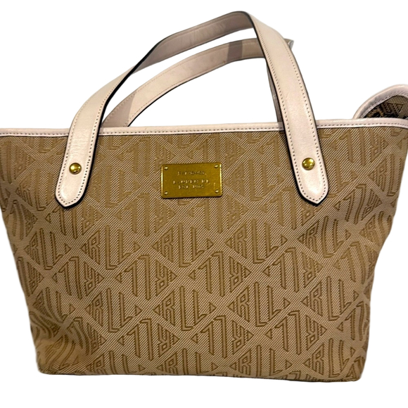 Ralph Lauren Khaki Large Classic Tote Satchel Handbag Vintage
